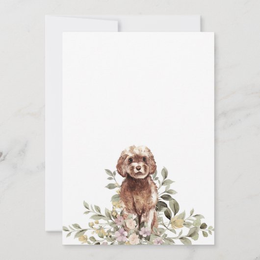 Cavapoo Dog Puppy Baby Dusche Einladung (Rückseite)