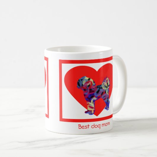 Cavapoo Dog Red Valentine's Day Heart Kaffeetasse (VorderseiteRechts)