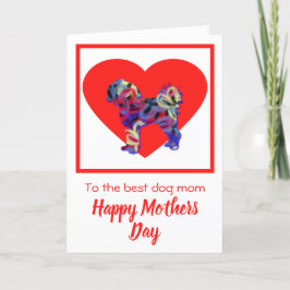 Cavapoo Dog Rotes Herz Muttertagskarte Dankeskarte