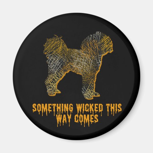 Cavapoo Dog Silhouette Spaß Halloween Magnet (Vorne)