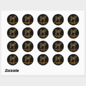 Cavapoo Dog Silhouette Spaß Halloween Runder Aufkleber (Blatt)