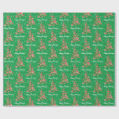 Cavapoo Dog Weihnachtsbaum Holiday Green Geschenkpapier (Flach)