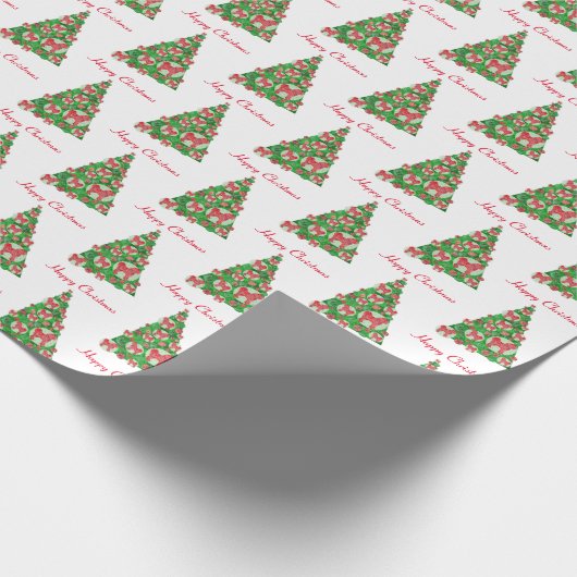 Cavapoo Dog Weihnachtsbaum Holiday White Geschenkpapier (Ecke)