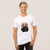 Cavapoo Don – Bella Canvas Tri-Blend Mafia Dog Art Shirt (Vorderseite voll)