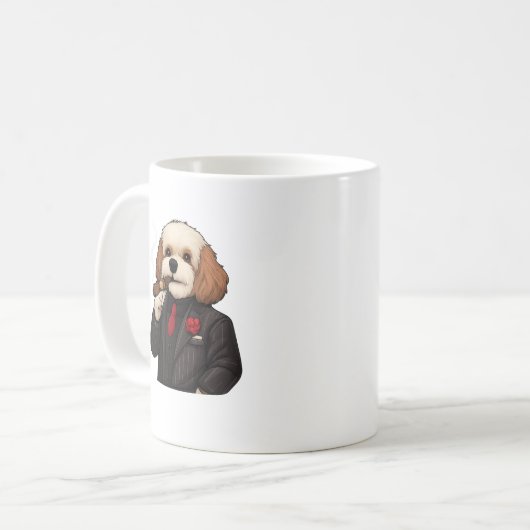 Cavapoo Don – Funny Mafia Dog Mug Kaffeetasse (Vorderseite Links)