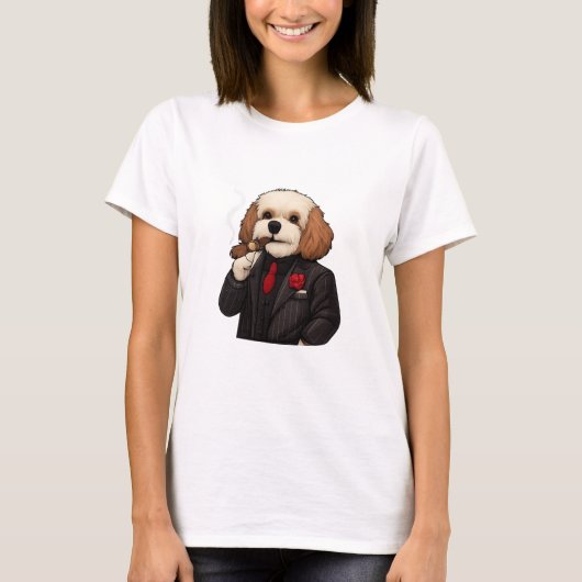 Cavapoo Don – Lustiges Mafia-Hund Frauen T-Shirt (Vorderseite)