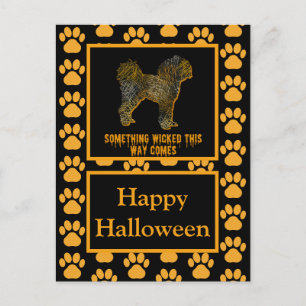Cavapoo English Dog Silhouette Halloween Postkarte
