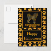 Cavapoo English Dog Silhouette Halloween Postkarte (Vorne/Hinten)
