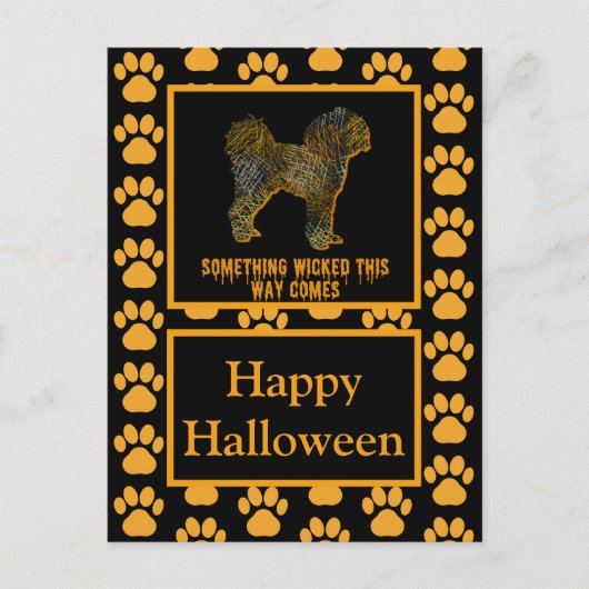 Cavapoo English Dog Silhouette Halloween Postkarte (Vorderseite)
