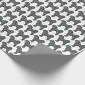 Cavapoo Gelb & Schwarz Gitter Linie Weißes Geschen Geschenkpapier (Ecke)