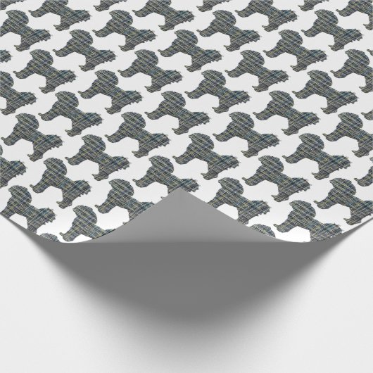 Cavapoo Gelb & Schwarz Gitter Linie Weißes Geschen Geschenkpapier (Ecke)