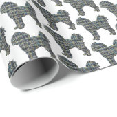 Cavapoo Gelb & Schwarz Gitter Linie Weißes Geschen Geschenkpapier (Rolleneckpunkt)