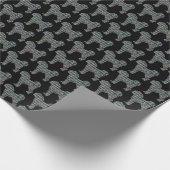 Cavapoo Gelb- und Schwarz-Gitter-Linie Geschenkpapier (Ecke)