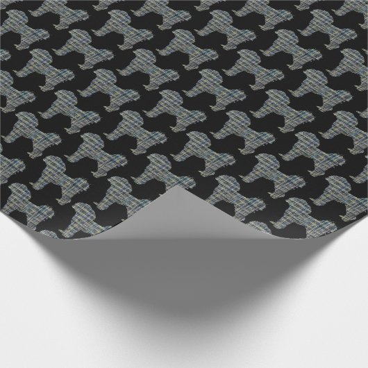 Cavapoo Gelb- und Schwarz-Gitter-Linie Geschenkpapier (Ecke)