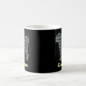 Cavapoo Gelb- und Schwarz-Gitter-Linie Kaffeetasse (Mittel)