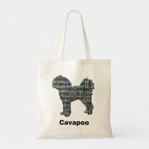 Cavapoo Gelb- und Schwarz-Gitter-Linie Tragetasche
