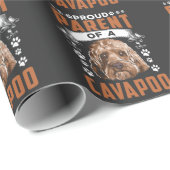 Cavapoo Hund Eltern Niedlichen Welpenbesitzer Geschenkpapier (Rolleneckpunkt)