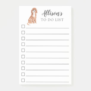 Cavapoo Hund personalisiert Liste tun Post-it Klebezettel
