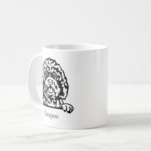 cavapoo Hund personalisierte Tasse (Vorderseite Links)