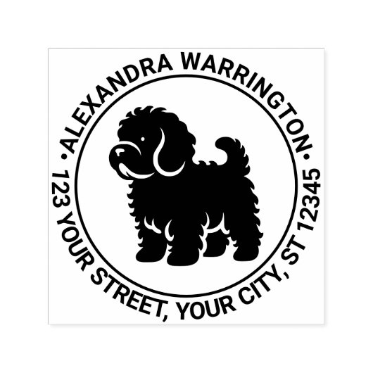 Cavapoo-Hund Stehend Sil Name Rücksendeadresse Permastempel (Design)