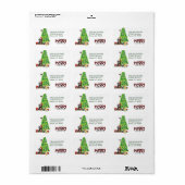 Cavapoo-Hund und Weihnachtsbaum-Rücksendeadresse Adressaufkleber (Vorne)