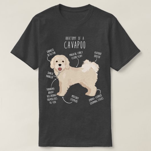 Cavapoo Hunde Anatomie 1 T-Shirt (Design vorne)
