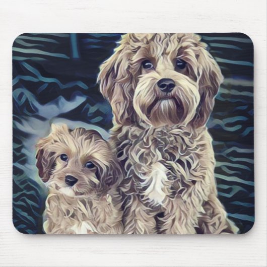 Cavapoo Hunde Niedlich Adorable Mousepad (Vorne)