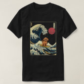 Cavapoo Japanisch Kanagawa Wave Funny Surf Dog T-Shirt (Design vorne)