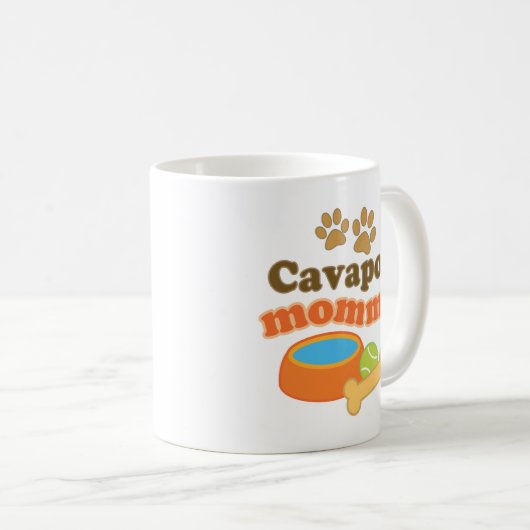 Cavapoo Mama-Hundezucht-Geschenk Kaffeetasse (VorderseiteRechts)