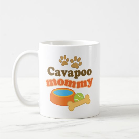 Cavapoo Mama-Hundezucht-Geschenk Kaffeetasse (Links)