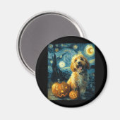 Cavapoo Niedlich Hund Halloween Kürbislaterne Pump Magnet (Vorderseite/Rückseite)