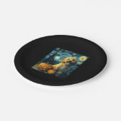 Cavapoo Niedlich Hund Halloween Kürbislaterne Pump Pappteller (Schrägansicht)