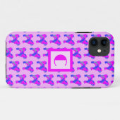 Cavapoo Niedlich Hund Pink Blue Silhouette Monogra Case-Mate iPhone Hülle (Rückseite (Horizontal))