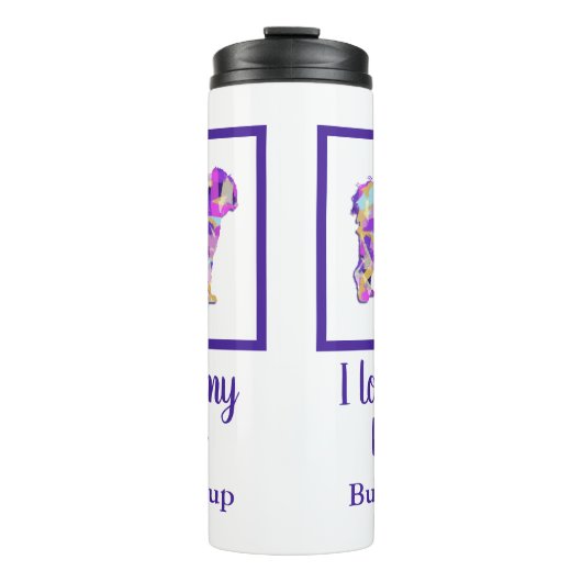 Cavapoo Niedlich Hund Silhouette PPY&B Thermosbecher (Vorderseite)