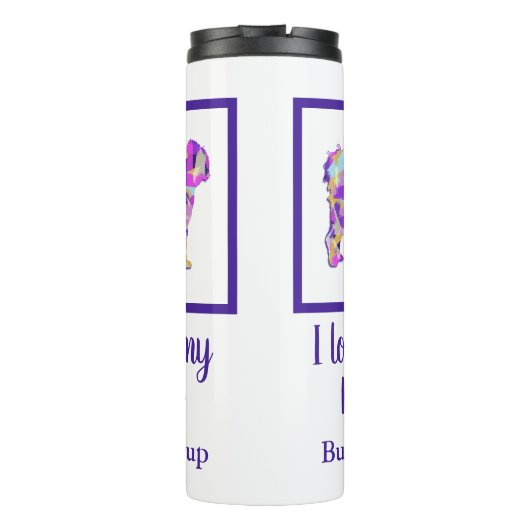 Cavapoo Niedlich Hund Silhouette PPY&B Thermosbecher (Rückseite)