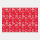 Cavapoo Niedlich Hund Silhouette Roter Merry Woofm Geschenkpapier Set (Vorderseite)