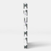 Cavapoo Niedlich Hunde Silhouette Raster Weiß iPhone Hülle (Linke Seite)