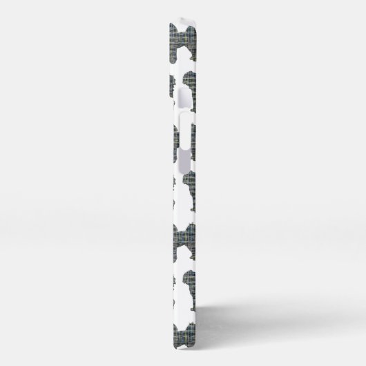 Cavapoo Niedlich Hunde Silhouette Raster Weiß iPhone Hülle (Linke Seite)