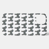 Cavapoo Niedlich Hunde Silhouette Raster Weiß iPhone Hülle (Rückseite (Horizontal))