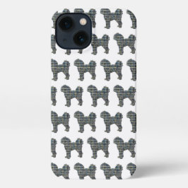Cavapoo Niedlich Hunde Silhouette Raster Weiß iPhone 13 Hülle