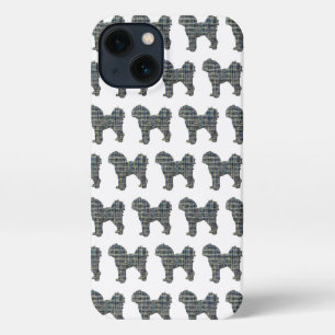 Cavapoo Niedlich Hunde Silhouette Raster Weiß iPhone 13 Hülle
