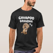 Cavapoo Oma Red Cavapoo Dog Welpe und Paws T-Shirt (Vorderseite)