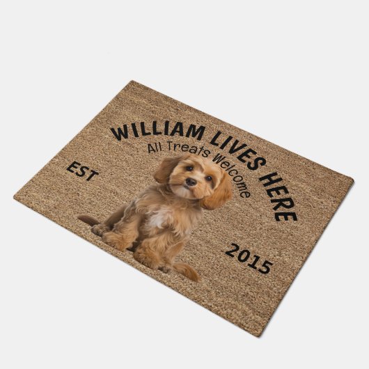 Cavapoo Personalisiert Dog Lover Doormat Fußmatte (Schrägansicht)