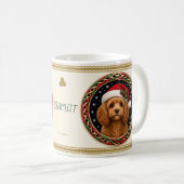 Cavapoo personalisierter Weihnachtshund Kaffeetasse (VorderseiteRechts)