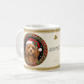 Cavapoo personalisierter Weihnachtshund Kaffeetasse (Vorderseite Links)