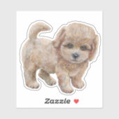 Cavapoo Puppy Cartoon Dog Sticker (Blatt)