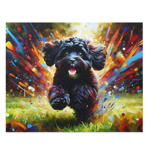 Cavapoo Puzzle: Schwarzes Cavadoodle Puzzle