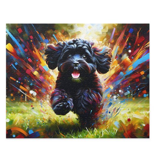 Cavapoo Puzzle: Schwarzes Cavadoodle Puzzle