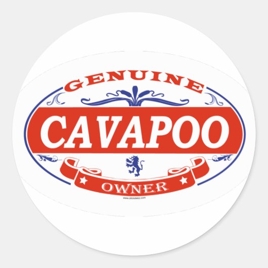 Cavapoo Runder Aufkleber (Vorderseite)
