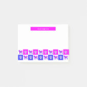 Cavapoo Silhouette Dog & Paw Hot Pink & Blue Post-it Klebezettel (Vorderseite)